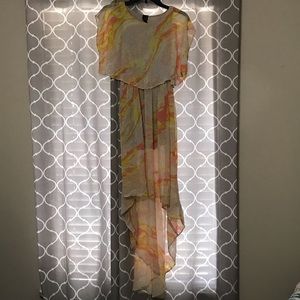 Party dress with marble pattern